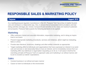 Pressure-Tech Sales and Marketing Policy