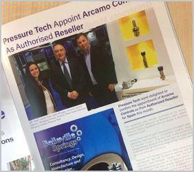 Valve User Magazine - Pressure Tech Appoint Arcamo Controls As Authorised Reseller