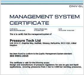 Pressure Tech is now ISO 9001:2015 Certified