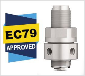 Pressure Tech's AUTO438 regulator and EC79 approval logo
