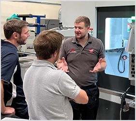 Pressure Tech Millers undergoing training from HAAS in our machine shop.