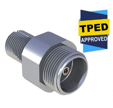 Pressure Tech CV414-SC TPED-Certified Self-Closing Cylinder Valve for High Pressure Gas Systems